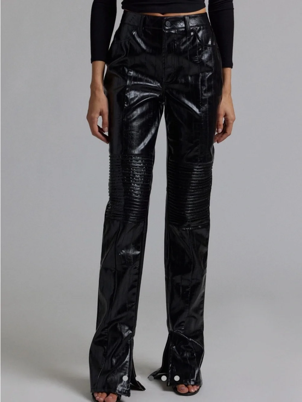 AFRM Dixon Faux Leather Straight Leg Pant - Picture 3 of 5